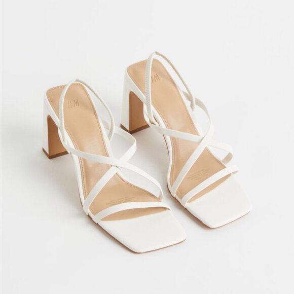 H&M White Square Toe Heeled Sandals - Picture 2 of 13